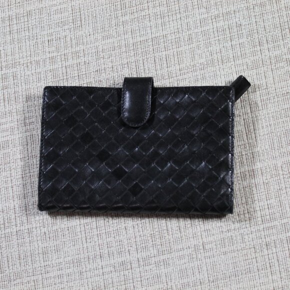 NWOT Bottega Veneta Intrecciato Black Weave Wallet 5.5